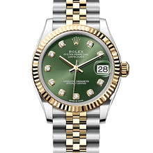 Load image into Gallery viewer, Datejust 31 Stainless Steel / Yellow Gold / Fluted / Olive - Diamond / Jubilee (278273-0030)
