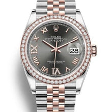 Load image into Gallery viewer, Rolex Datejust 36 Dark Rhodium Roman Diamond Dial (126281rbr-0011)
