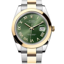Load image into Gallery viewer, Datejust 41 Steel and Yellow Gold / Smooth / Olive Green Roman / Oyster (126303-0023)
